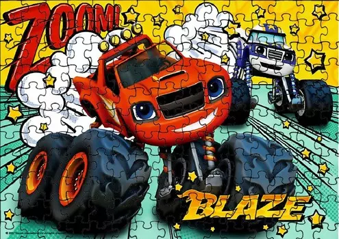 Пазл 96 деталей: Пламя и машины + Сумка с принтом bez marki