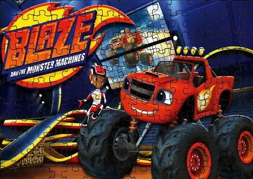 Пазл 96 деталей: Пламя и машины + Сумка с принтом bez marki