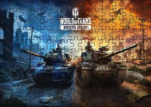 Пазл 96 деталей: Танки + Сумка с принтом bez marki