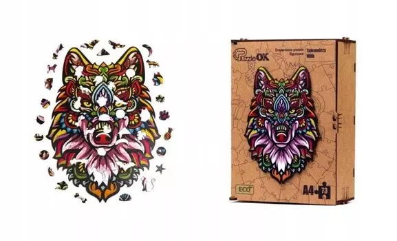 Пазл деревянный ЭКО 73 Таинственный волк А4 PuzA4-00711 Inna marka