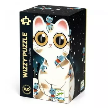 Пазл Djeco Wizzy, Cute Glowing Cats, 50 шт.
