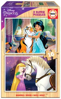 Пазл Educa, Disney, Aladdin & Tangled, 2х16 шт.