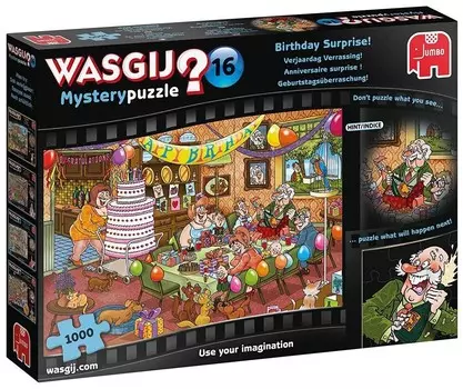 Пазл Jumbo, Wasgij Mystery 16, Сюрприз на День Рождения, 1000 шт.
