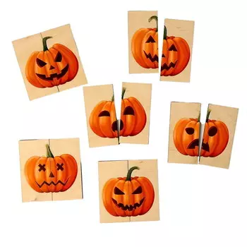 Пазл на Хэллоуин, половинки тыквы, тыква, Хэллоуин Inna marka