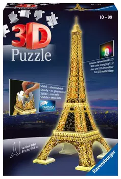 Пазл Ravensburger, 3D, Здания ночью, Эйфелева башня, 216 шт.