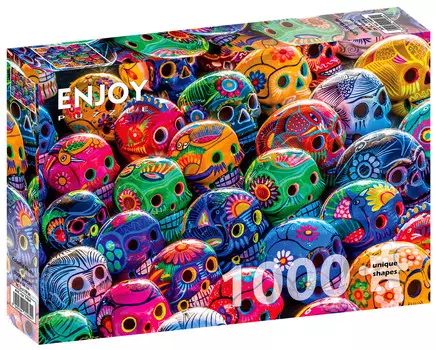 Пазл, Разноцветные черепа, 1000 шт. Enjoy