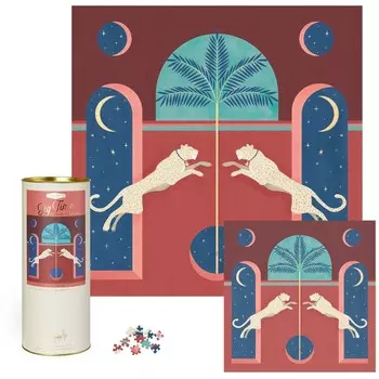 Пазл с сусальным золотом "Прыгающие леопарды", 1000 шт. Jigsaw