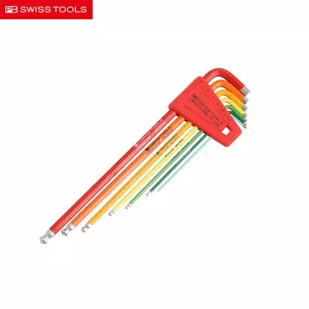 PB SWISSTOOLS цветная L-образная шаровая головка, удлиненный внутренний шестигранник, набор из 7 предметов, внутренний шестигранник 1,5–6 мм PB 212.LH-6 RB