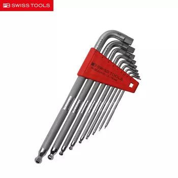 PB SWISSTOOLS Набор швейцарских шестигранных ключей L-образной формы из 9 предметов, набор шестигранных ключей с шаровой головкой 1,5–10 мм PB 3212.LH-10