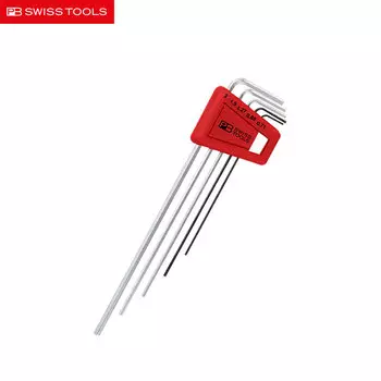 PB SWISSTOOLS Швейцарский L-образный набор с плоской головкой и удлиненным внутренним шестигранником, набор из 5 предметов. Набор шестигранных ключей 0,71–2 мм PB 211.H-2