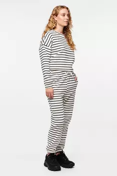 Pcchll Hw Спортивные штаны в полоску Noos Bc PIECES, бежевый