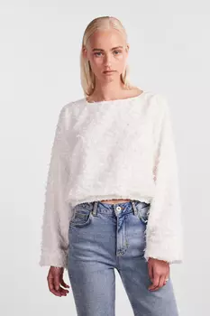 Pcsara Укороченный топ с вырезом «лодочка» Bc PIECES, белый