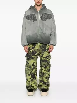 PDF спортивные брюки с камуфляжным принтом, зеленый