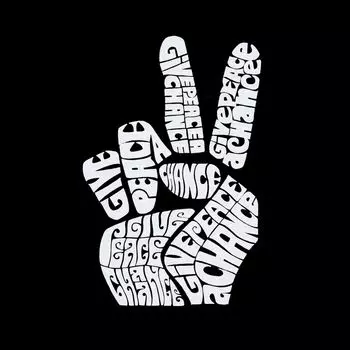 PEACE FINGERS — мужская футболка премиум-класса с рисунком Word Art LA Pop Art