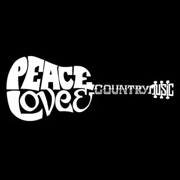 Peace Love Country — мужская футболка премиум-класса с рисунком Word Art LA Pop Art
