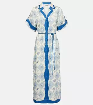 Печатная льняная рубашка-платье Pia Almais, Pia