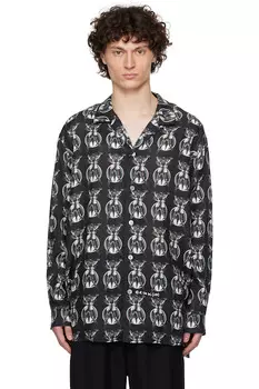 Печатная рубашка на пуговицах Acne Studios, черный