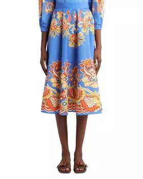 Печатная юбка миди Etro, синий