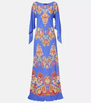 Печатное макси-платье Etro, Stampa F.Do Azzurro
