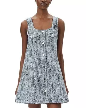 Печатное мини-платье GANNI, синий