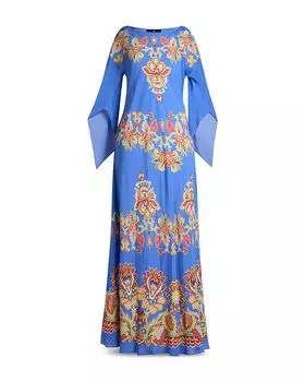 Печатное платье-кафтан Etro, синий