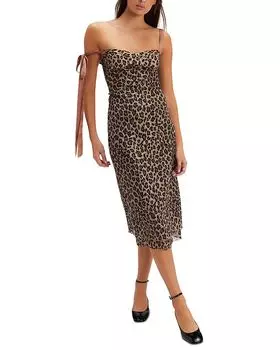 Печатное платье-миди Got Glam на бретелях Free People, белый