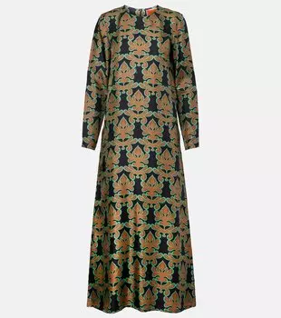 Печатное платье миди из шелкового твила Swing La DoubleJ, Herald