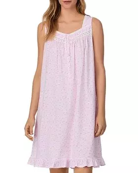 Печатное трикотажное платье-комбинация Eileen West, розовый