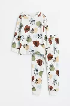 Печатные пижамы H&amp;M, белый/микки маус