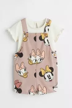 Печатный набор из 2 предметов H&amp;M, античный розовый/минни маус