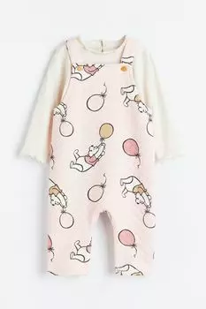 Печатный набор из 2 предметов H&M, светло-розовый/винни-пух
