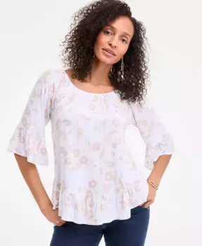 Печатный трансформируемый топ Petite Style & Co, белый
