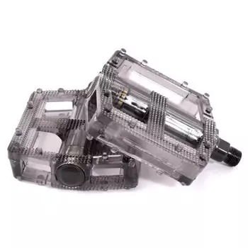 ПЕДАЛИ BMX ЧЕРНЫЕ ПРОЗРАЧНЫЕ 9/16" M-WAVE, черный