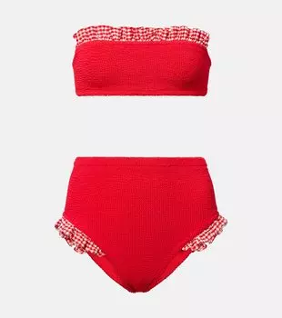 Пегги бикини в клетку Hunza G, красный