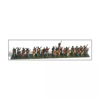 Пехота наступает в панцирной куртке и фуражке - CSA, Micro Force American Civil War Figures - Infantry (10mm)