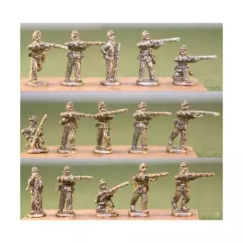 Пехота – Стрельба с легким снаряжением и рулоном одеял, Blue and the Gray Miniatures - Union (15mm)