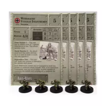 Пехотинцы-ветераны Вермахта (Северная Африка 1940-1943) (C) x5, Axis & Allies - Collectible Miniatures Game - North Africa 1940-1943 Singles