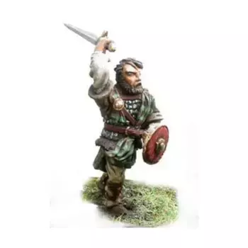 Пехотинец в шлеме, шотландском мече и щите (атакующий), Historical Miniatures - Medieval - Scots, Brave Heart (28mm) (Mirliton SG)
