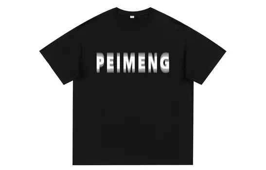 Peimon Футболка унисекс Permon/PEIMENG, Черный (красный принт)