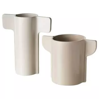 PELARRNN Ваза, 2 предм., светло-бежевый/серо-бежевый IKEA