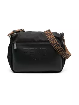 Пеленальная сумка с логотипом Fendi Kids, черный