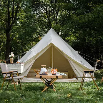 Pelliot портативная складная палатка из хлопка (цапли) для кемпинга на открытом воздухе, пирамидка, кремовый цвет