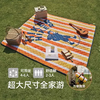 Pelliot Влагостойкий коврик для пикника на открытом воздухе, утолщенный водоотталкивающий портативный коврик для прогулок, 16302850, оранжевые полосы