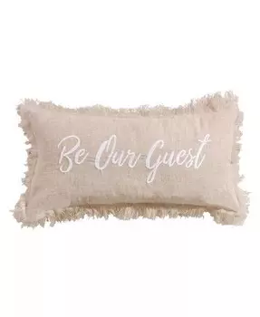 Pembroke Be Our Guest Декоративная подушка с вышивкой, 12 x 24 дюйма Levtex, бежевый