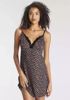 Пеньюар LASCANA с кружевными деталями, цвет Bunt Getupft