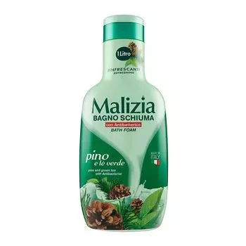 Пена для ванны с ароматом сосны и зеленого чая Malizia, 1000 мл