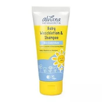 Пена для ванны + шампунь 2в1, календула Alviana Baby