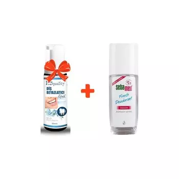 Пена E2' Quality для отбеливания зубов + Дезодорант Sebamed Blossom, 75 мл