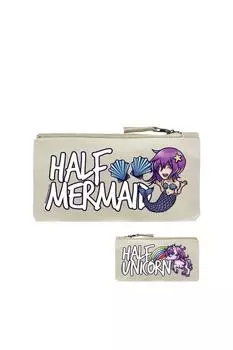 Пенал с полурусалкой и полуединорогом Grindstore, белый