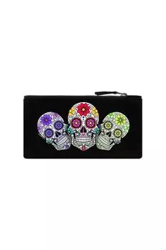 Пенал «Сахарный череп Трио» Grindstore, черный